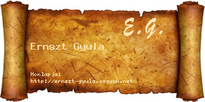 Ernszt Gyula névjegykártya