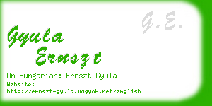 gyula ernszt business card